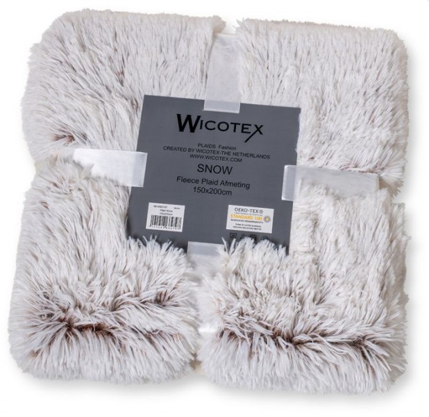 Wicotex plaid snow 150x200cm wit bruin Wicotex plaid snow 150x200cm wit bruin