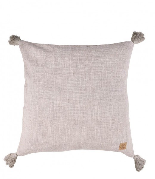 Zusss kussen met kwastjes 45x45cm warm grijs