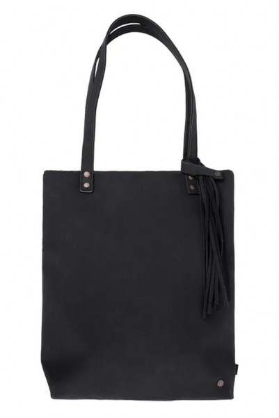 Zusss basic shopper met kwast mat zwart Zusss basic shopper met kwast mat zwart