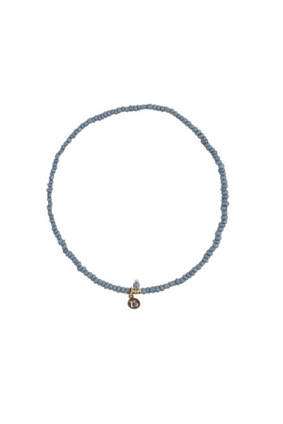 Zusss Fijn kralenarmbandje grijs blauw goud Zusss Fijn kralenarmbandje grijs blauw goud
