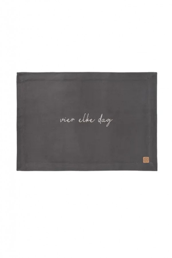 Zusss placemat vier elke dag antracietgrijs Zusss placemat vier elke dag antracietgrijs