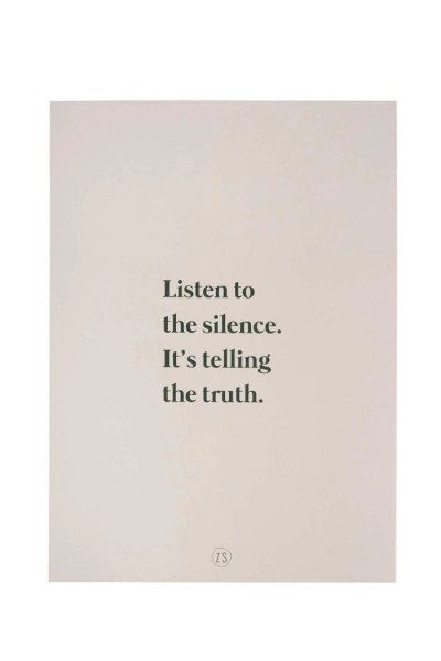 Zusss poster A4 listen to the silence zand