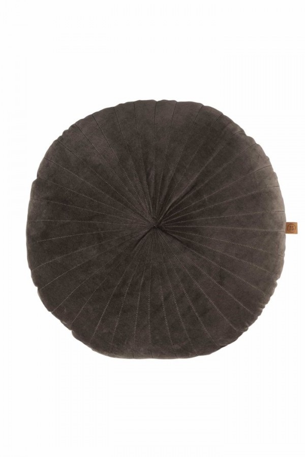 Zusss Rond kussen 50cm fluweel antraciet grijs Zusss Rond kussen 50cm fluweel antraciet grijs