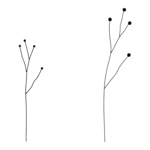 Vt wonen iron twigs round leaves black set