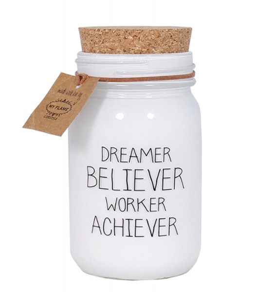 My Flame Lifestyle scented soy candle white dreamer believer