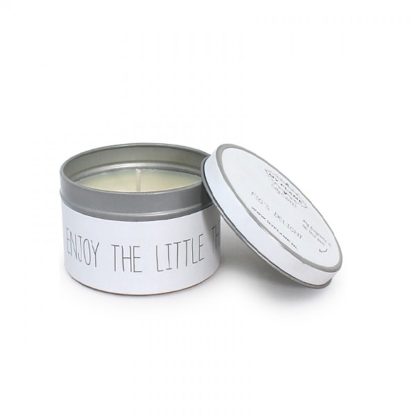 My Flame Lifestyle scented soy candle white enjoy the little things