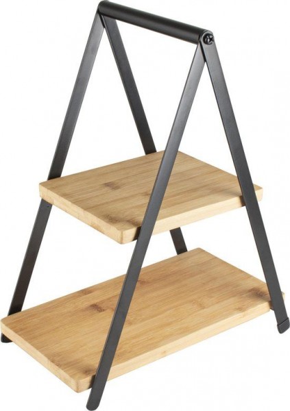 Gusta Etagère Bamboe en Metaal Tweelaags Gusta Etagère Bamboe en Metaal Tweelaags