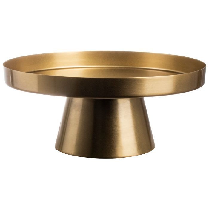 Deco/taarthouder metaal 24.5cm goud Deco/taarthouder metaal 24.5cm goud