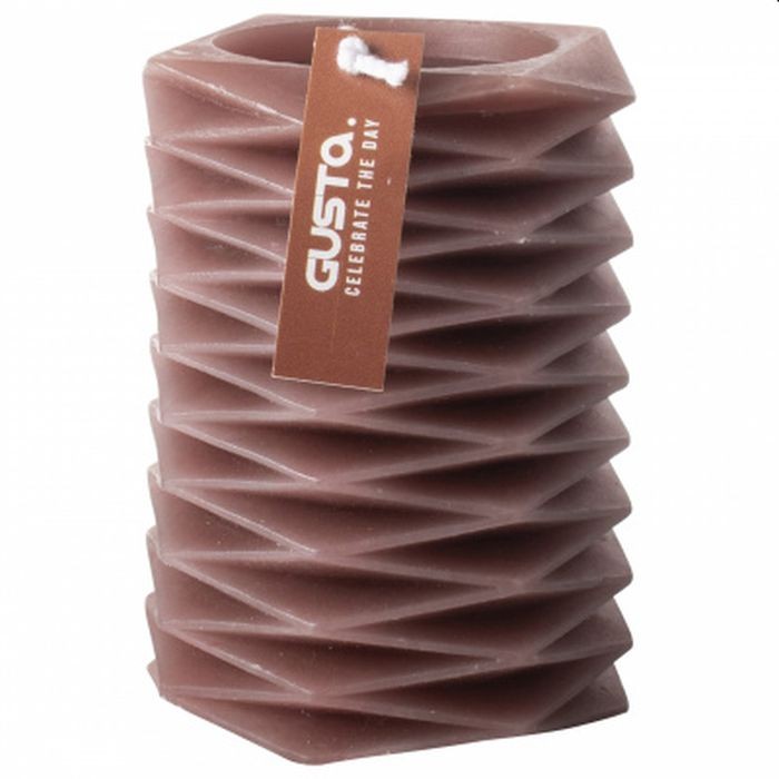Gusta figuurkaars zigzag bruin Gusta figuurkaars zigzag bruin