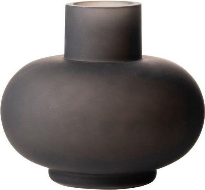 Gusta glazen vaas 15x13cm zwart Gusta glazen vaas 15x13cm zwart