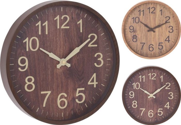 Wandklok houtlook 30cm