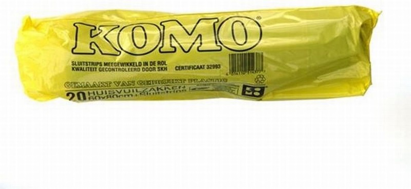 Komo afvalzakken 20 stuks 60x80cm Komo afvalzakken 20 stuks 60x80cm