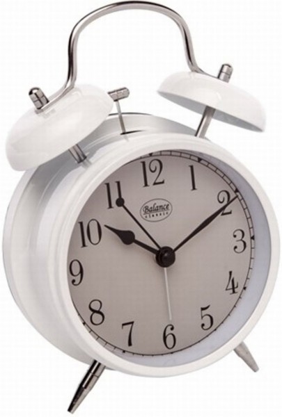 Balance quartz bellenwekker analoog wit Balance quartz bellenwekker analoog wit
