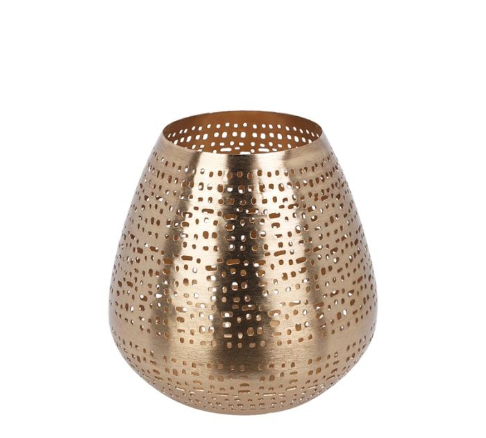 Theelichthouder 15cm Goud Mat