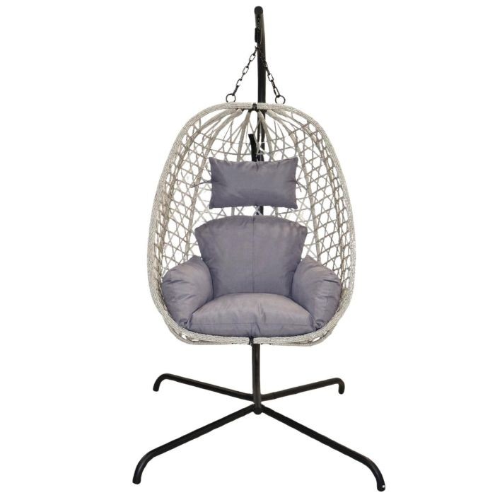 Hangstoel Rattan Lichtgrijs