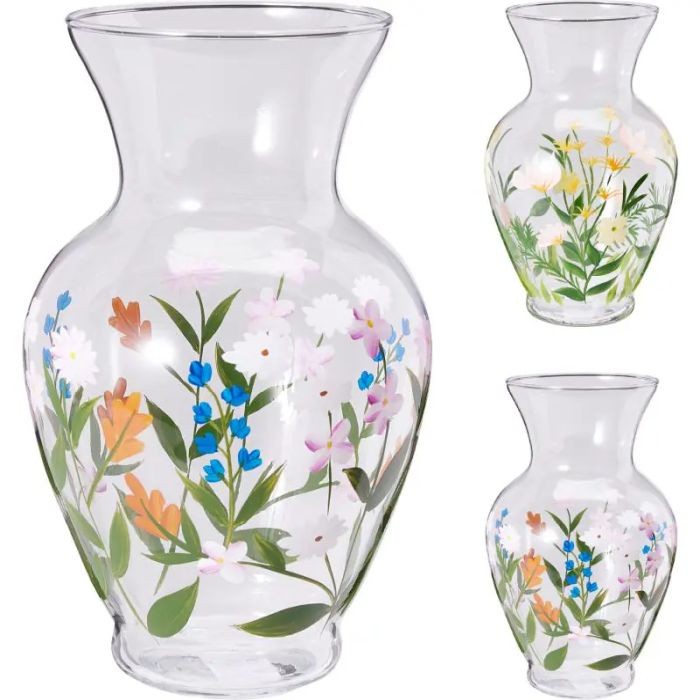 Vaas Glas Bloemen 12.5x20cm