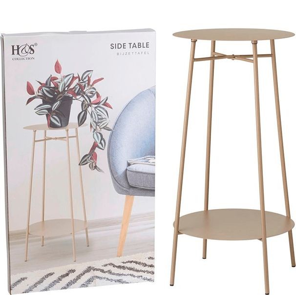 Bijzettafel 2-laags Ijzer taupe