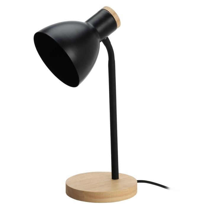 Tafellamp Metaal Met Hout Zwart