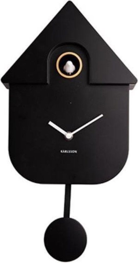 Wall clock modern cuckoo abs black