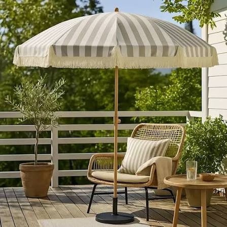 Tuinparasol 200cm Taupe Wit